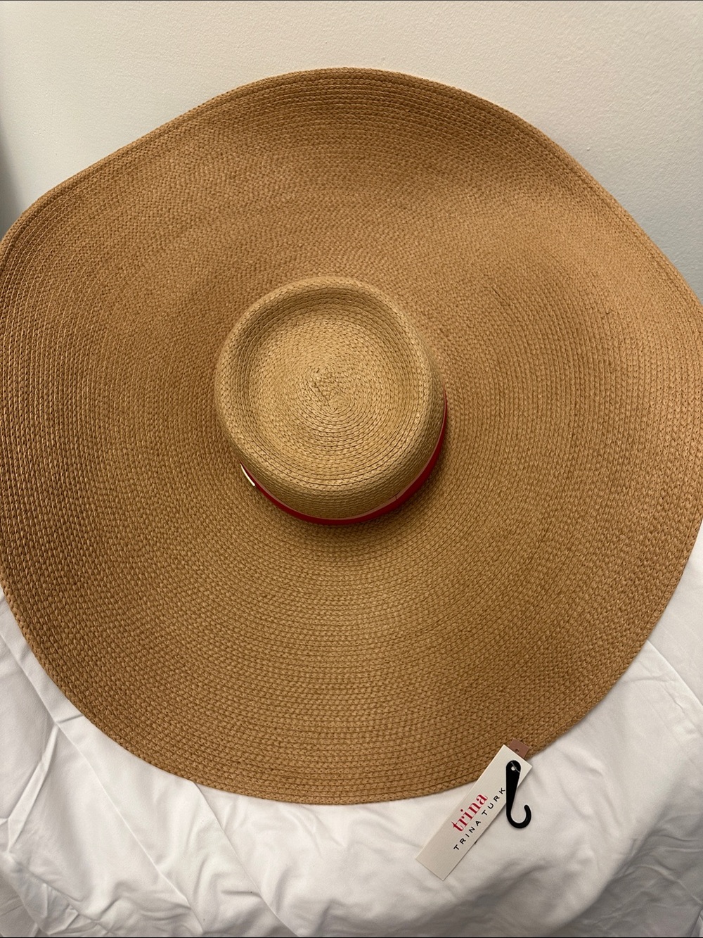 Trina Turk Wide Floppy Brim Straw Sun Hat in Natural Tan - Picture 15 of 15